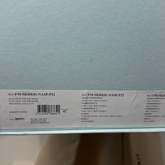 LANVIN men’s clay leather and mesh high top sneakers / size 8.5 US or 42 Europe - Picture 11 of 12